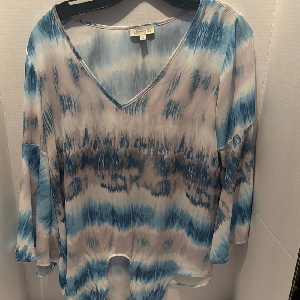 Chico's Blue and White Women's Top